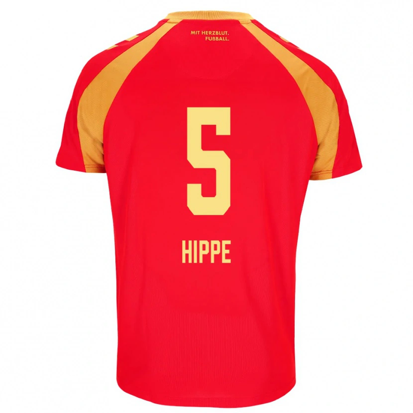 Danxen Kvinnor Maximilian Hippe #5 Röd Orange Svart Bortatröja Matchtröjor 2026/27 Tröjor T-Tröja