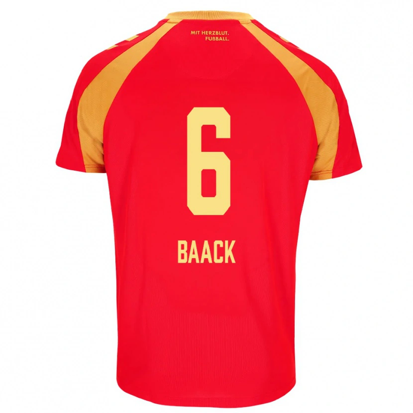 Danxen Kvinnor Tom Baack #6 Röd Orange Svart Bortatröja Matchtröjor 2026/27 Tröjor T-Tröja