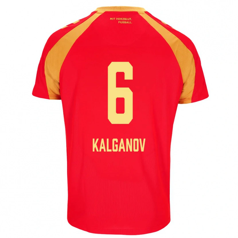 Danxen Kvinnor Levin Kalganov #6 Röd Orange Svart Bortatröja Matchtröjor 2026/27 Tröjor T-Tröja
