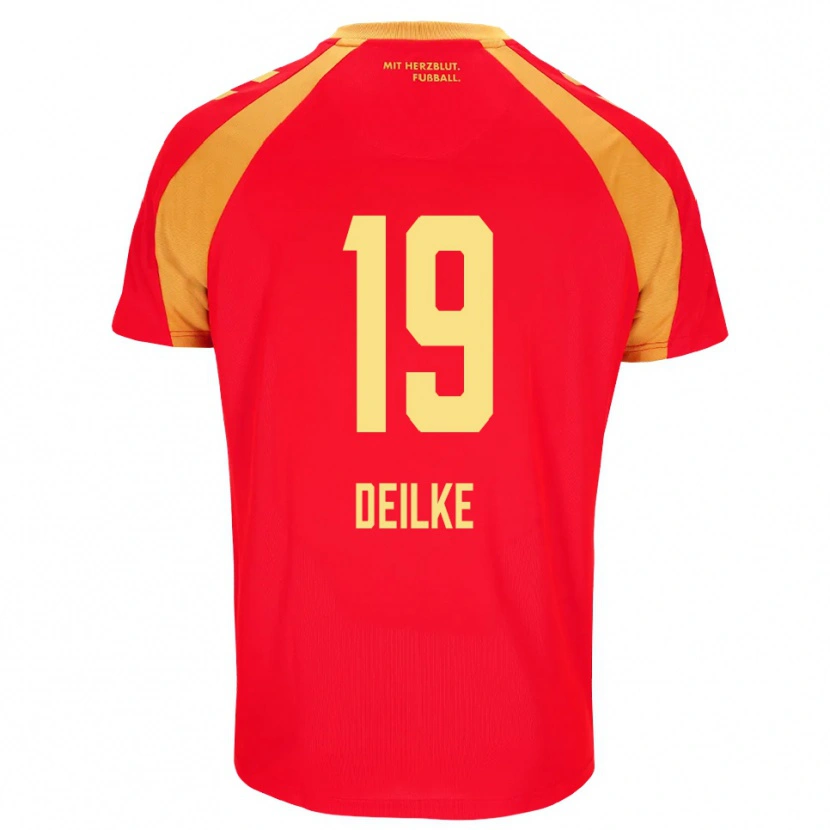 Danxen Kvinnor Flemming Deilke #19 Röd Orange Svart Bortatröja Matchtröjor 2026/27 Tröjor T-Tröja