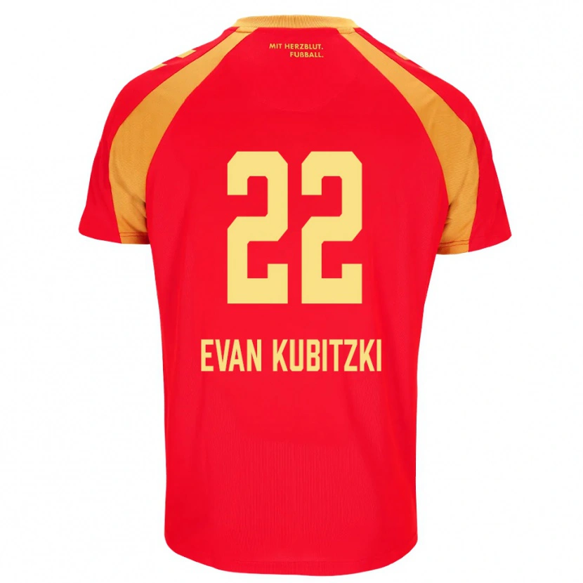 Danxen Kvinnor Jaden Evan Kubitzki #22 Röd Orange Svart Bortatröja Matchtröjor 2026/27 Tröjor T-Tröja