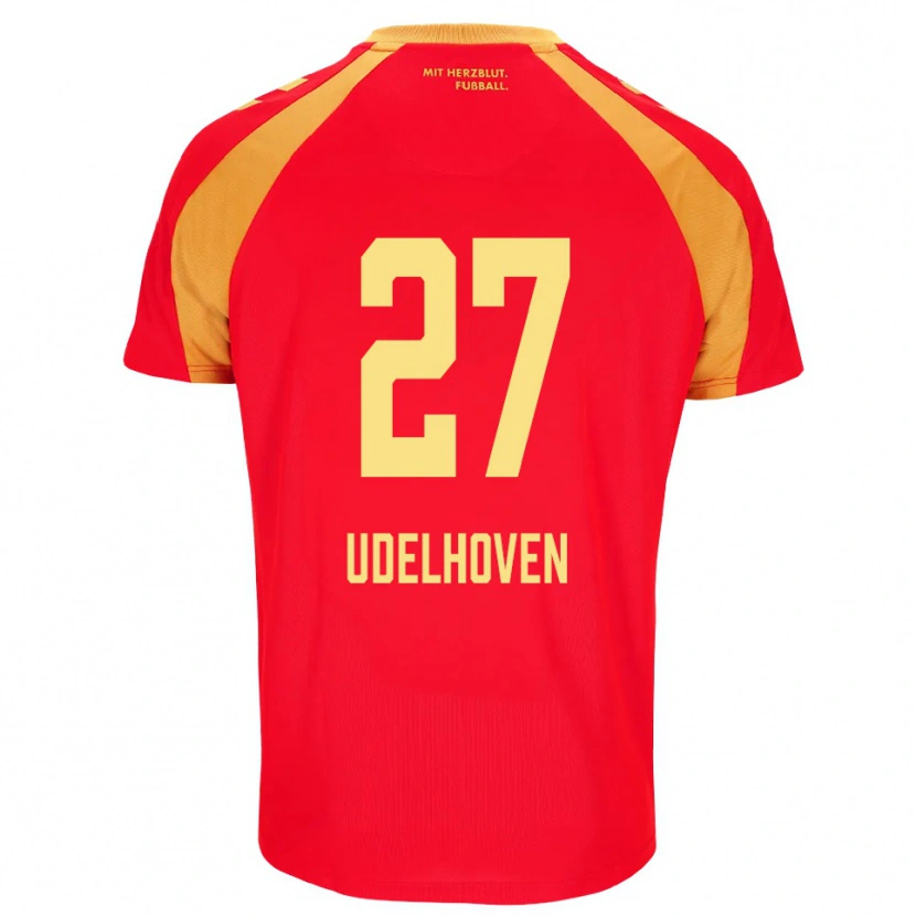 Danxen Kvinnor Joel Udelhoven #27 Röd Orange Svart Bortatröja Matchtröjor 2026/27 Tröjor T-Tröja