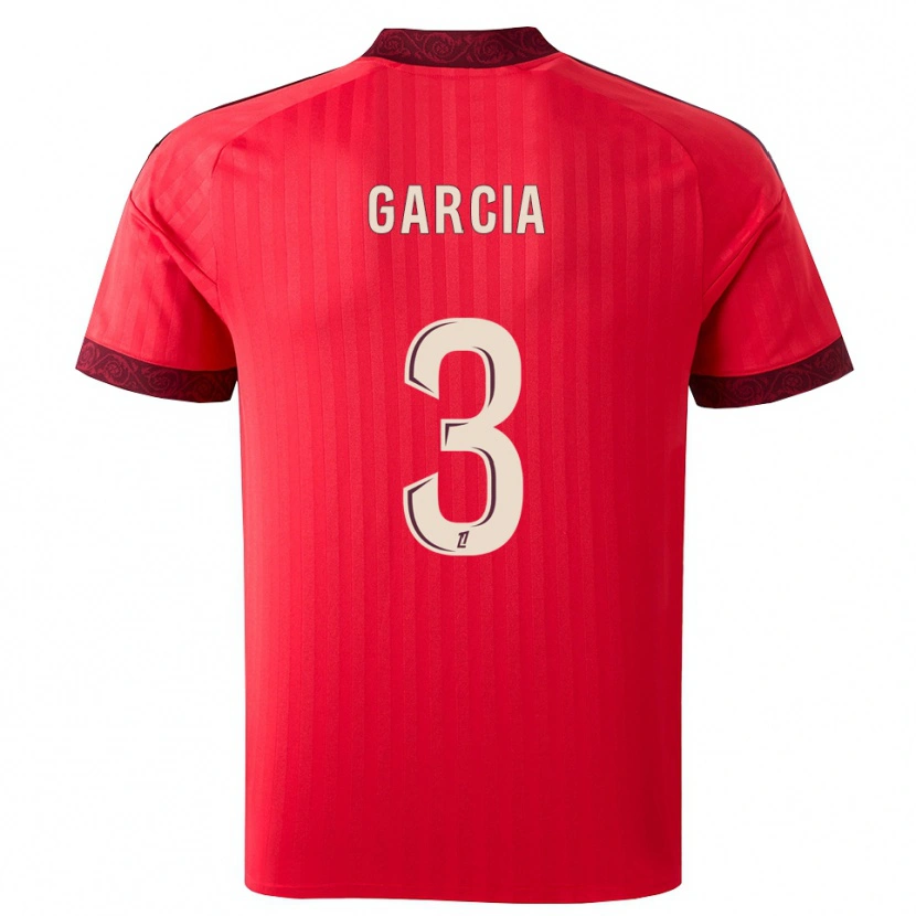 Danxen Kvinnor Angel García #3 Vinröd Röd Vit Bortatröja Matchtröjor 2026/27 Tröjor T-Tröja