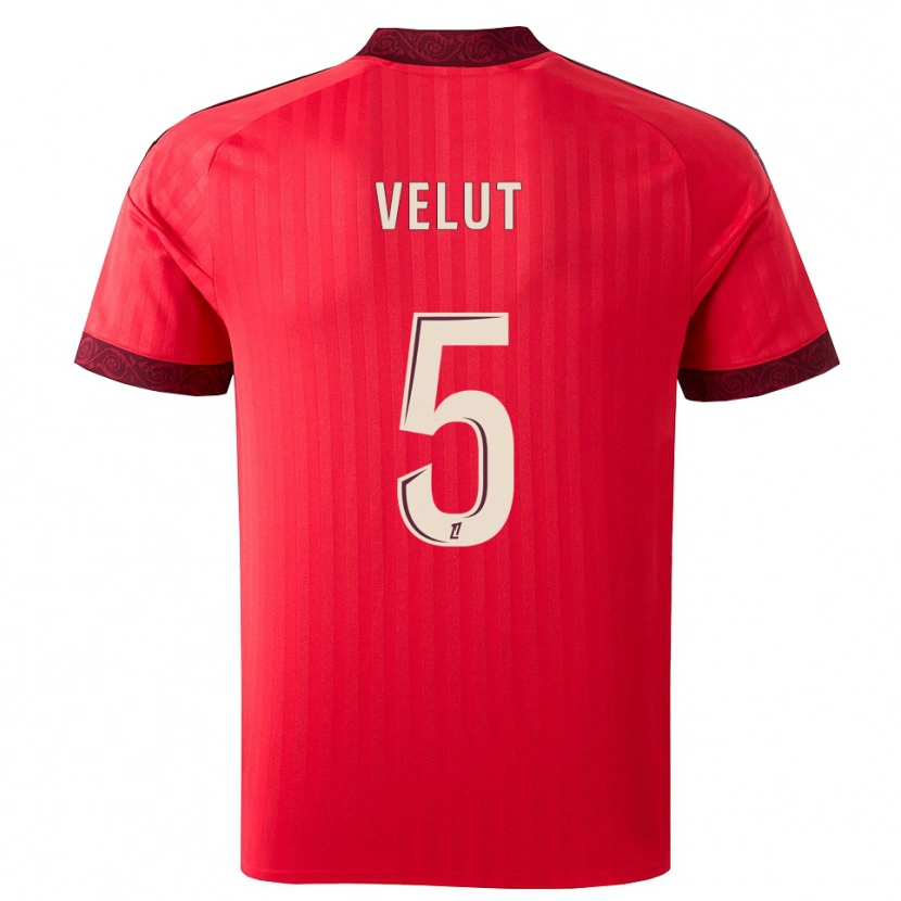 Danxen Kvinnor Nolan Velut #5 Vinröd Röd Vit Bortatröja Matchtröjor 2026/27 Tröjor T-Tröja