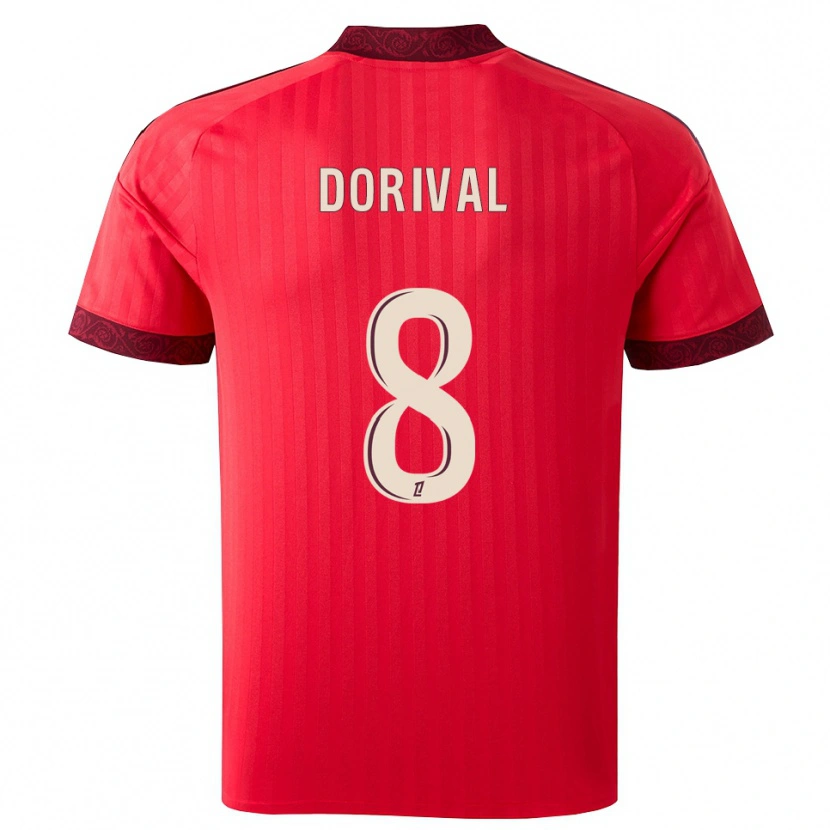 Danxen Kvinnor Pierre Dorival #8 Vinröd Röd Vit Bortatröja Matchtröjor 2026/27 Tröjor T-Tröja