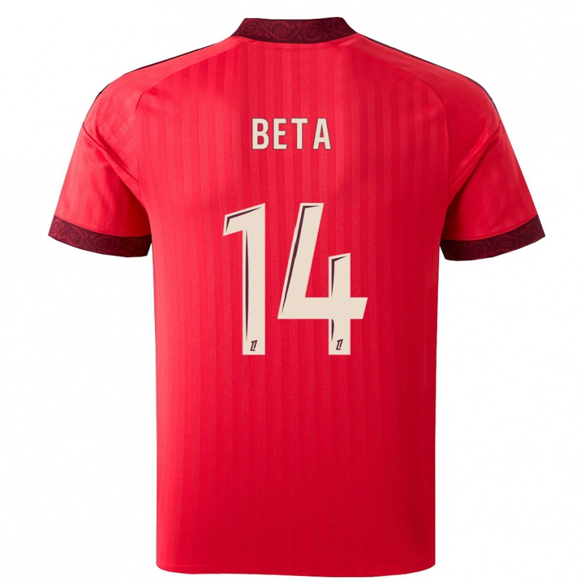 Danxen Kvinnor Nathanaël Beta #14 Vinröd Röd Vit Bortatröja Matchtröjor 2026/27 Tröjor T-Tröja