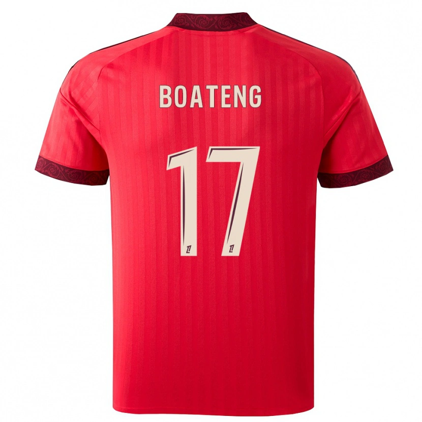 Danxen Kvinnor Jerome Boateng #17 Vinröd Röd Vit Bortatröja Matchtröjor 2026/27 Tröjor T-Tröja