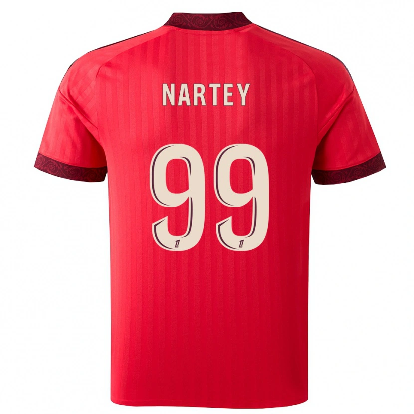Danxen Kvinnor Noah Nartey #99 Vinröd Röd Vit Bortatröja Matchtröjor 2026/27 Tröjor T-Tröja