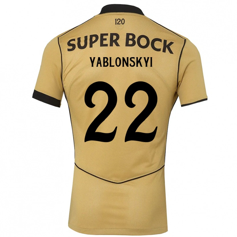 Danxen Kvinnor Ilya Yablonskyi #22 Gyllene Svart Bortatröja Matchtröjor 2026/27 Tröjor T-Tröja