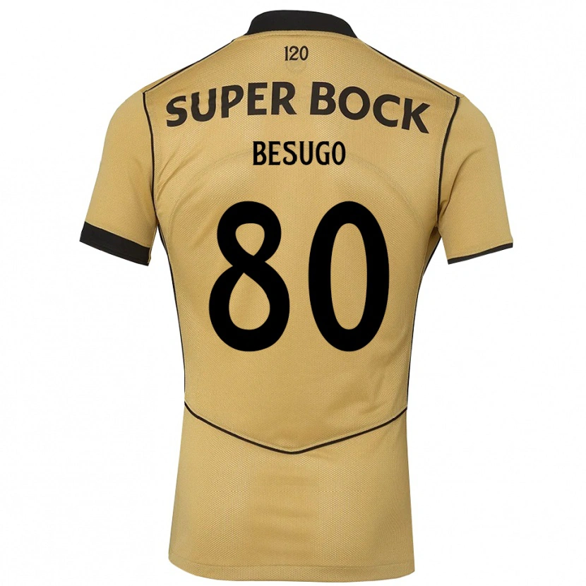 Danxen Kvinnor Rafael Besugo #80 Gyllene Svart Bortatröja Matchtröjor 2026/27 Tröjor T-Tröja