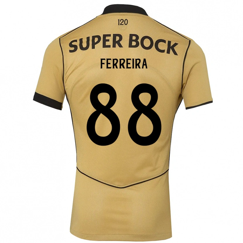 Danxen Kvinnor Tiago Ferreira #88 Gyllene Svart Bortatröja Matchtröjor 2026/27 Tröjor T-Tröja