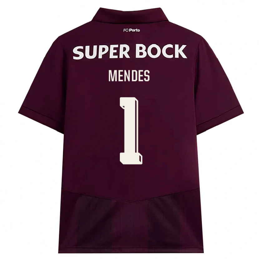 Danxen Kvinnor Francisco Mendes #1 Vinröd Vit Bortatröja Matchtröjor 2026/27 Tröjor T-Tröja