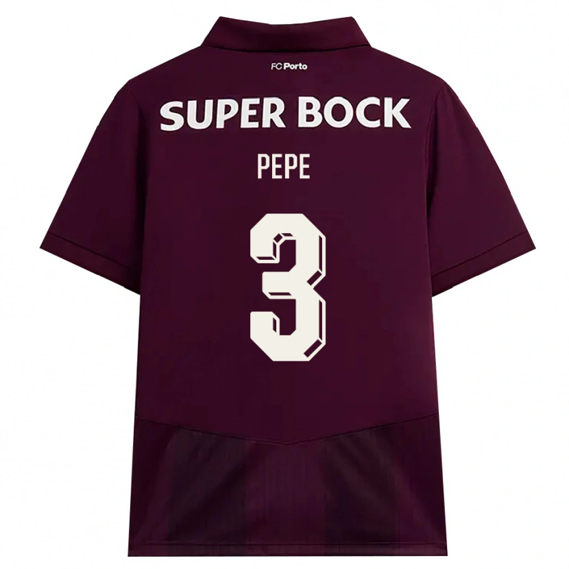 Danxen Kvinnor Pepe #3 Vinröd Vit Bortatröja Matchtröjor 2026/27 Tröjor T-Tröja