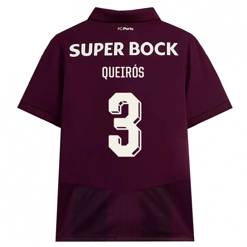 Danxen Kvinnor Mariana Queirós #3 Vinröd Vit Bortatröja Matchtröjor 2026/27 Tröjor T-Tröja