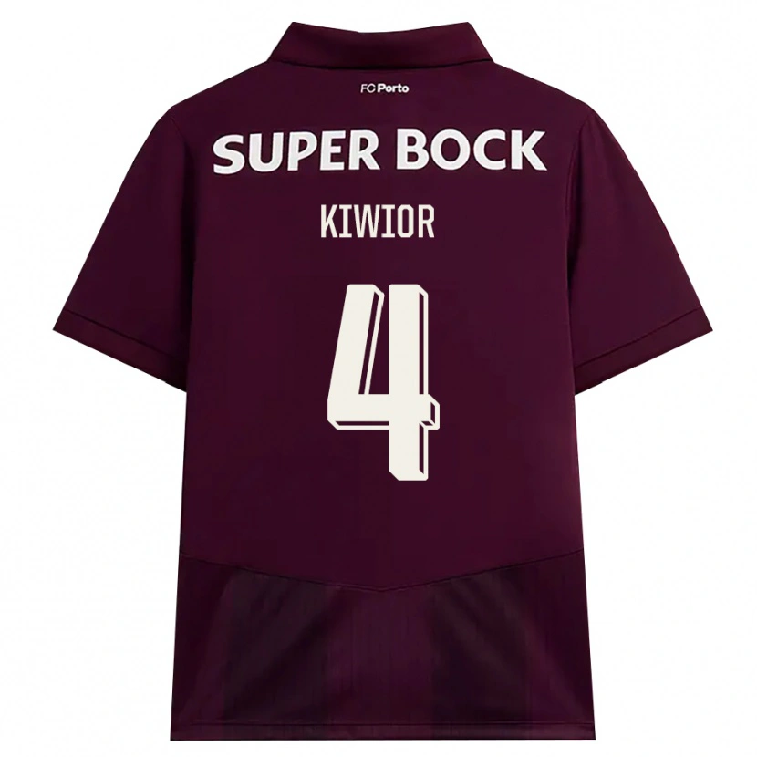 Danxen Kvinnor Jakub Kiwior #4 Vinröd Vit Bortatröja Matchtröjor 2026/27 Tröjor T-Tröja