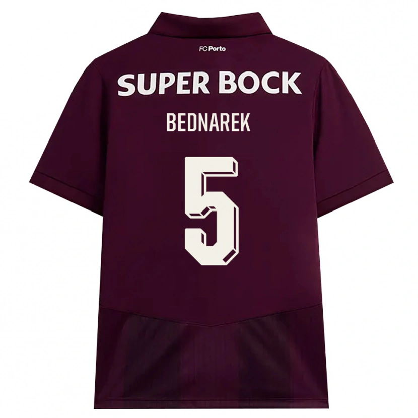 Danxen Kvinnor Jan Bednarek #5 Vinröd Vit Bortatröja Matchtröjor 2026/27 Tröjor T-Tröja