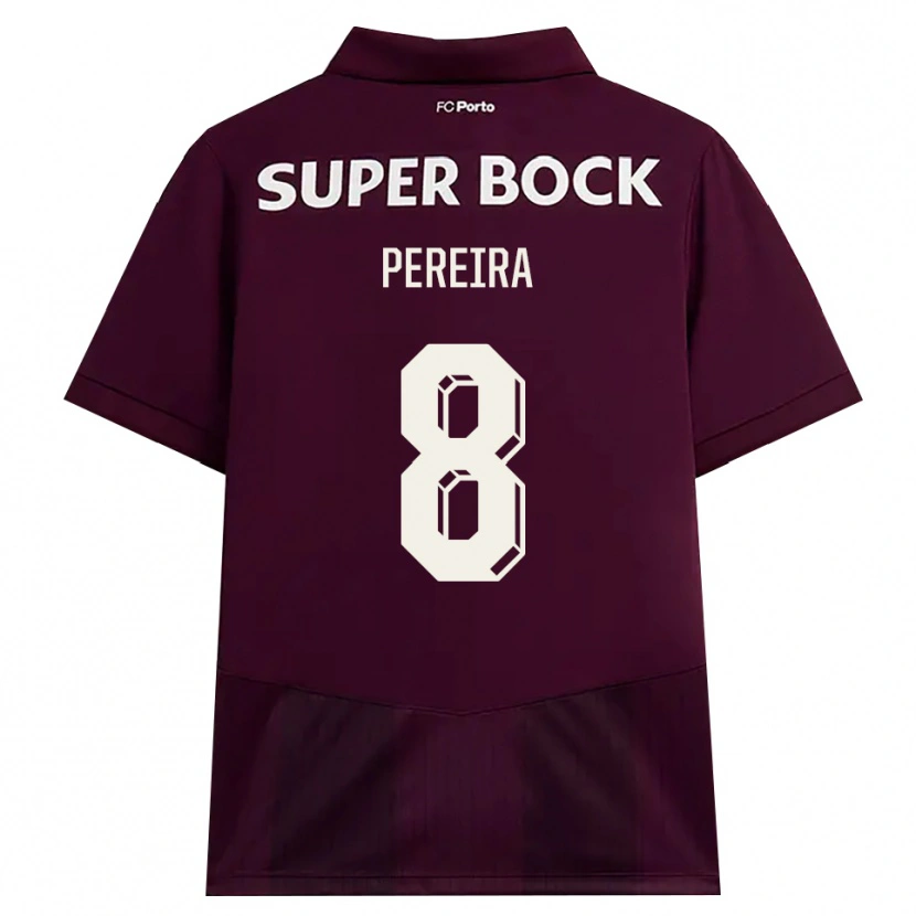 Danxen Kvinnor Catarina Pereira #8 Vinröd Vit Bortatröja Matchtröjor 2026/27 Tröjor T-Tröja