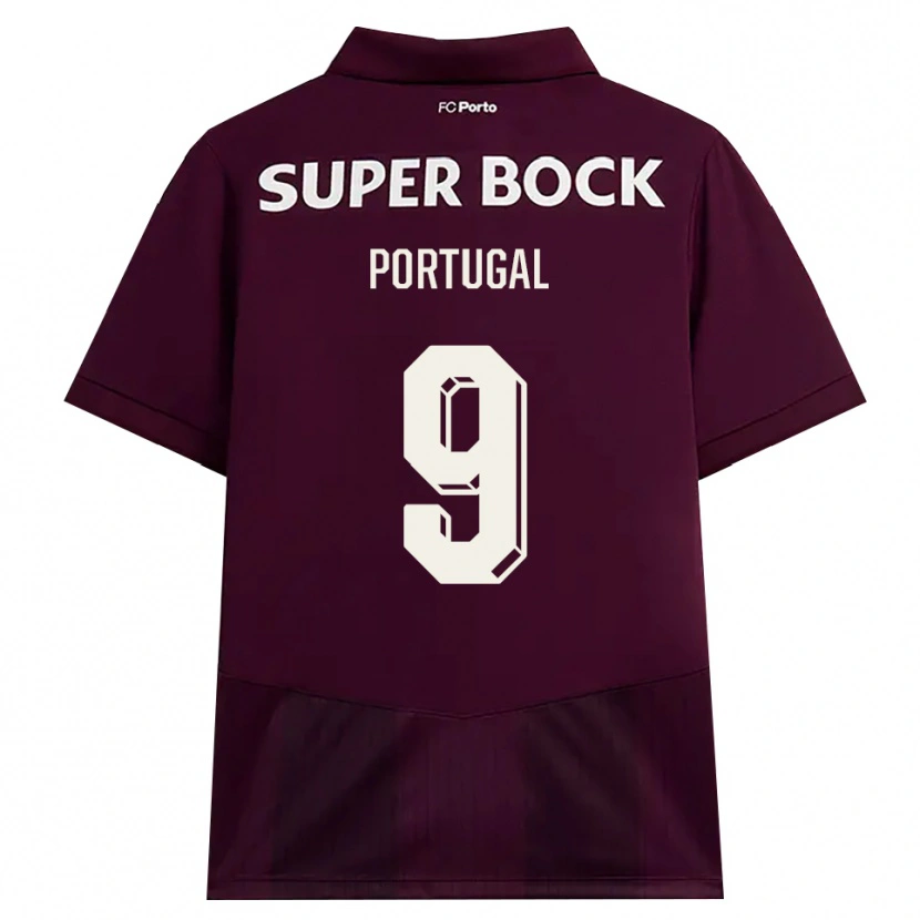 Danxen Kvinnor Tiago Portugal #9 Vinröd Vit Bortatröja Matchtröjor 2026/27 Tröjor T-Tröja