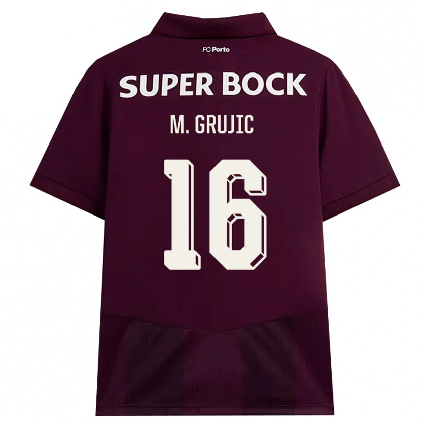 Danxen Kvinnor Marko Grujic #16 Vinröd Vit Bortatröja Matchtröjor 2026/27 Tröjor T-Tröja