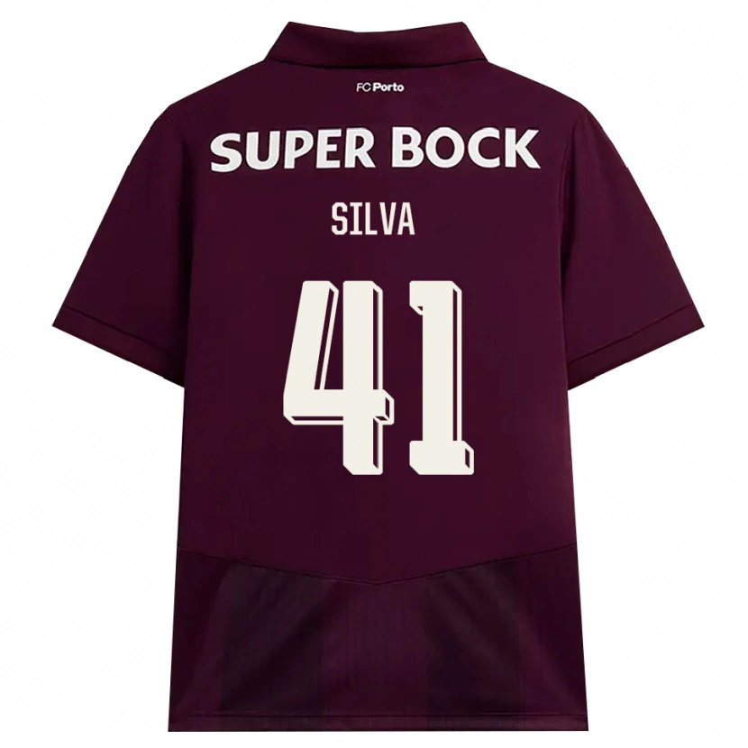 Danxen Kvinnor Gonçalo Silva #41 Vinröd Vit Bortatröja Matchtröjor 2026/27 Tröjor T-Tröja