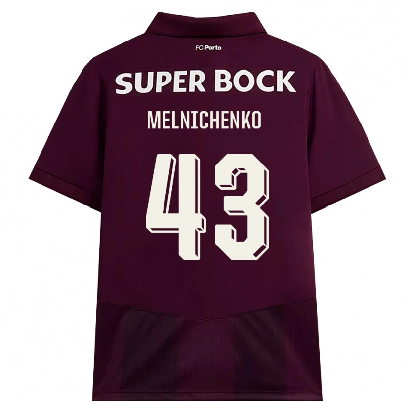 Danxen Kvinnor Trofim Melnichenko #43 Vinröd Vit Bortatröja Matchtröjor 2026/27 Tröjor T-Tröja
