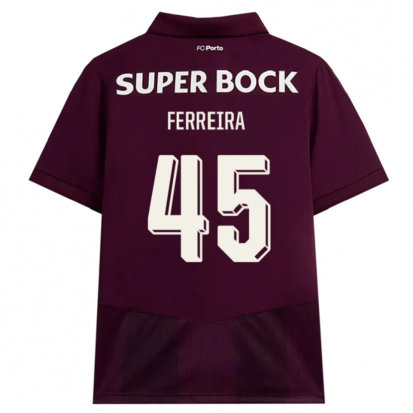 Danxen Kvinnor Tiago Ferreira #45 Vinröd Vit Bortatröja Matchtröjor 2026/27 Tröjor T-Tröja