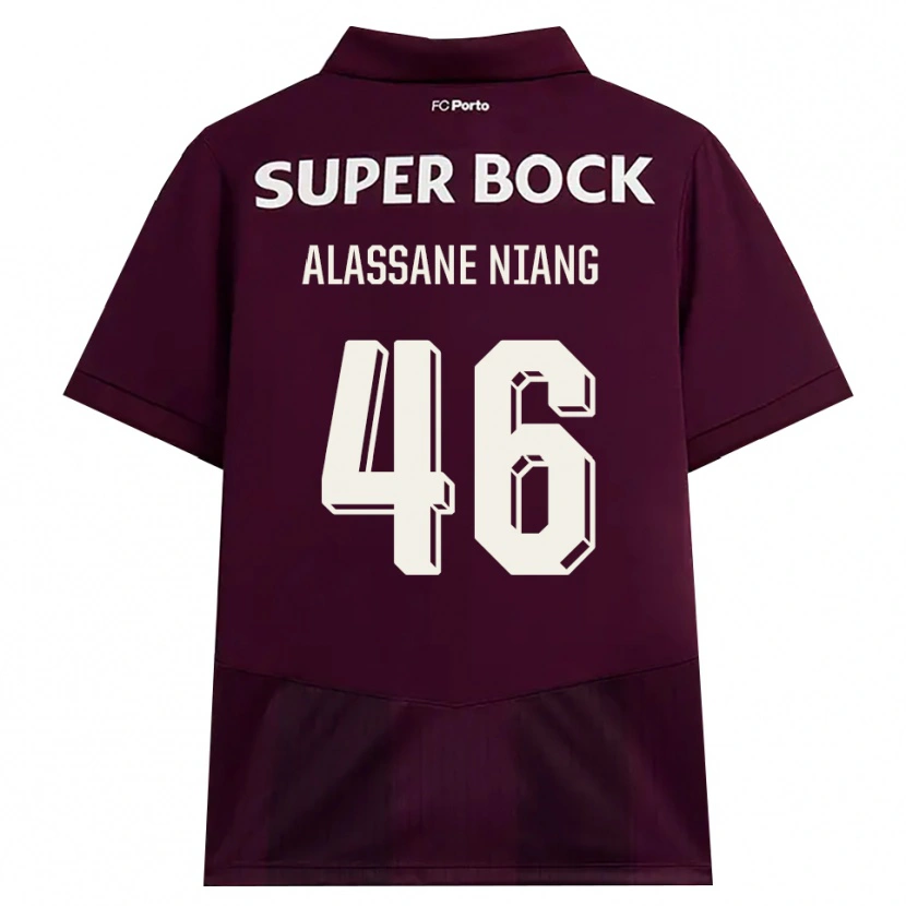Danxen Kvinnor Mame Alassane Niang #46 Vinröd Vit Bortatröja Matchtröjor 2026/27 Tröjor T-Tröja
