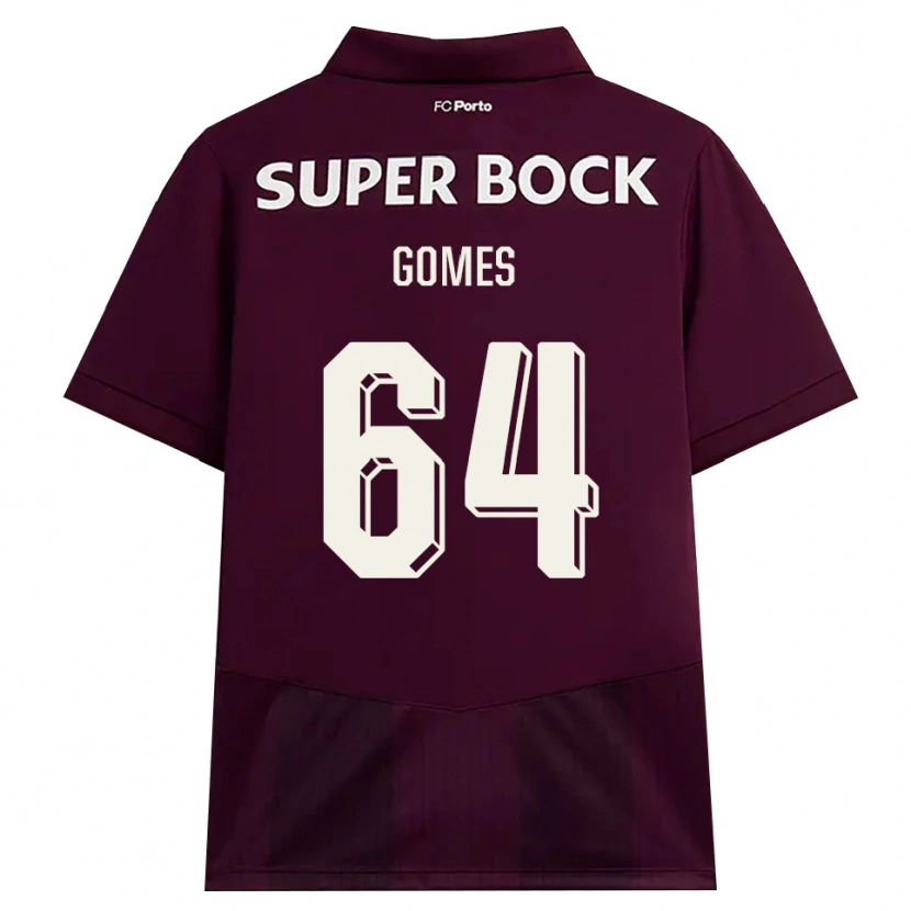 Danxen Kvinnor Luís Gomes #64 Vinröd Vit Bortatröja Matchtröjor 2026/27 Tröjor T-Tröja