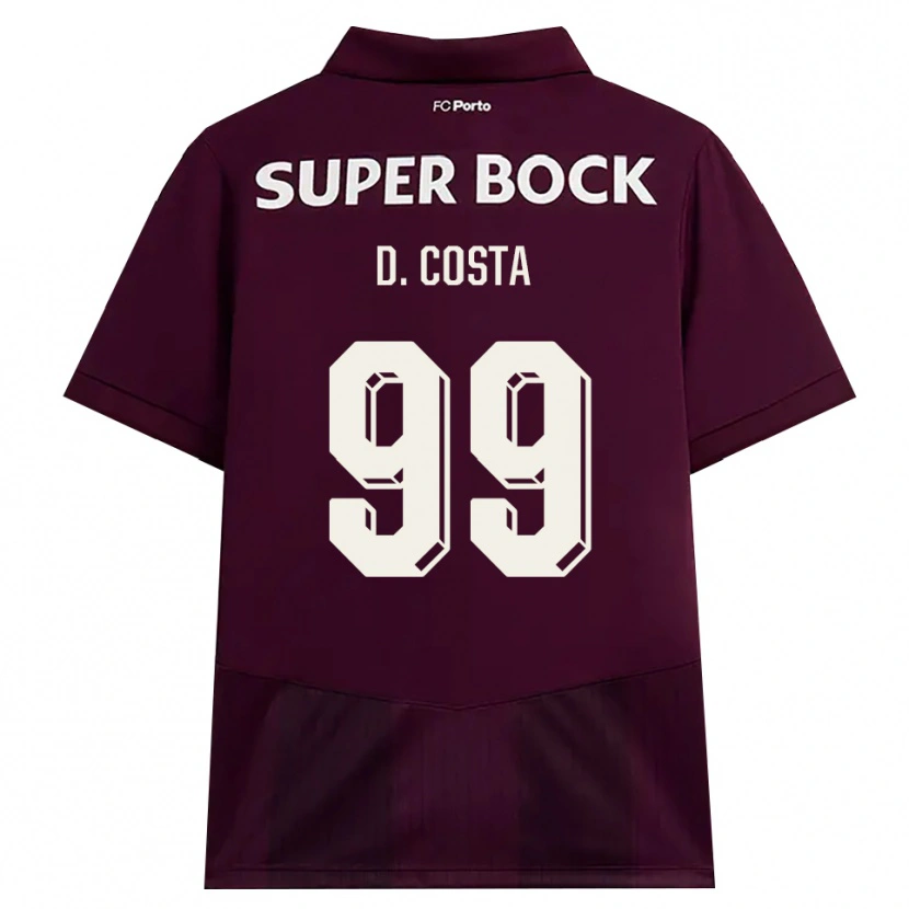 Danxen Kvinnor Diogo Costa #99 Vinröd Vit Bortatröja Matchtröjor 2026/27 Tröjor T-Tröja