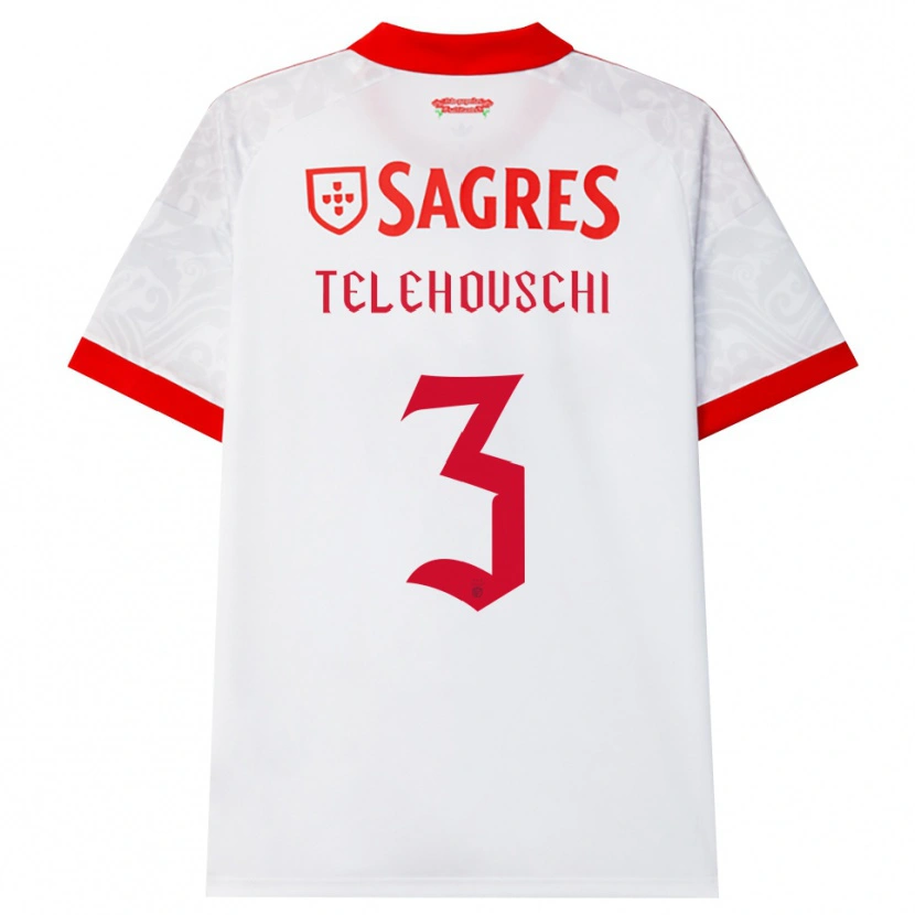 Danxen Kvinnor Dinis Telehovschi #3 Vit Röd Gul Bortatröja Matchtröjor 2026/27 Tröjor T-Tröja