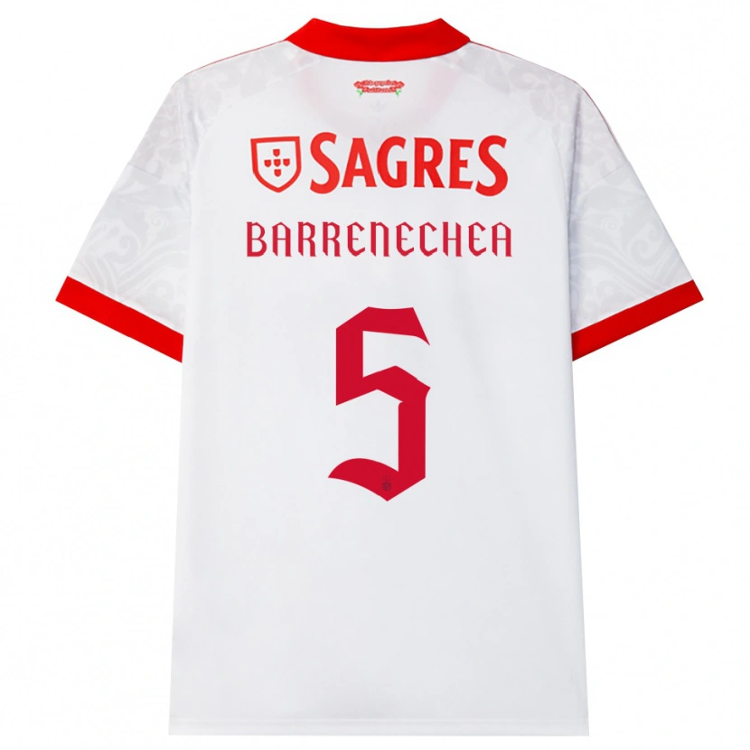 Danxen Kvinnor Enzo Barrenechea #5 Vit Röd Gul Bortatröja Matchtröjor 2026/27 Tröjor T-Tröja