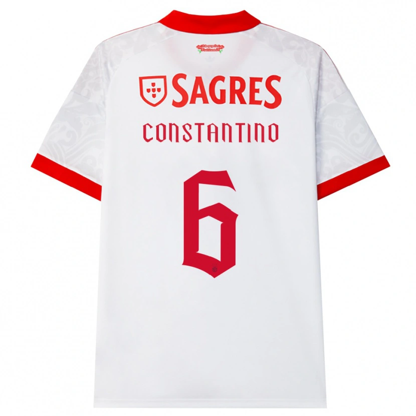 Danxen Kvinnor Simão Constantino #6 Vit Röd Gul Bortatröja Matchtröjor 2026/27 Tröjor T-Tröja