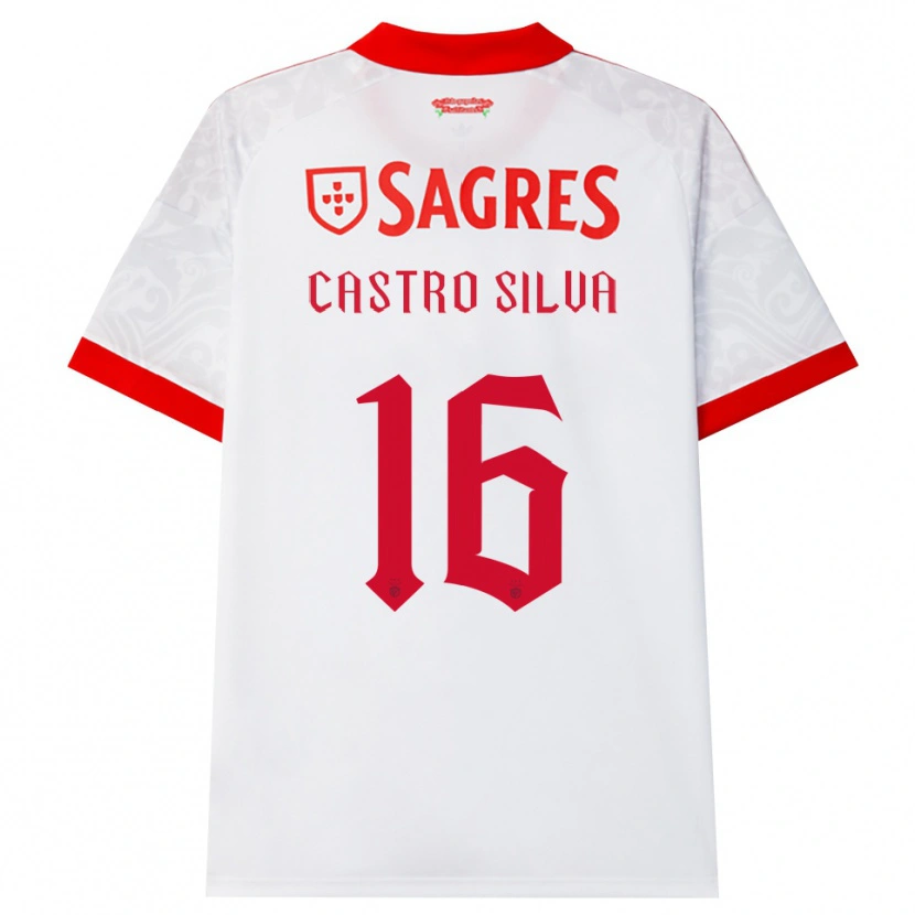 Danxen Kvinnor Guilherme Castro #16 Vit Röd Gul Bortatröja Matchtröjor 2026/27 Tröjor T-Tröja