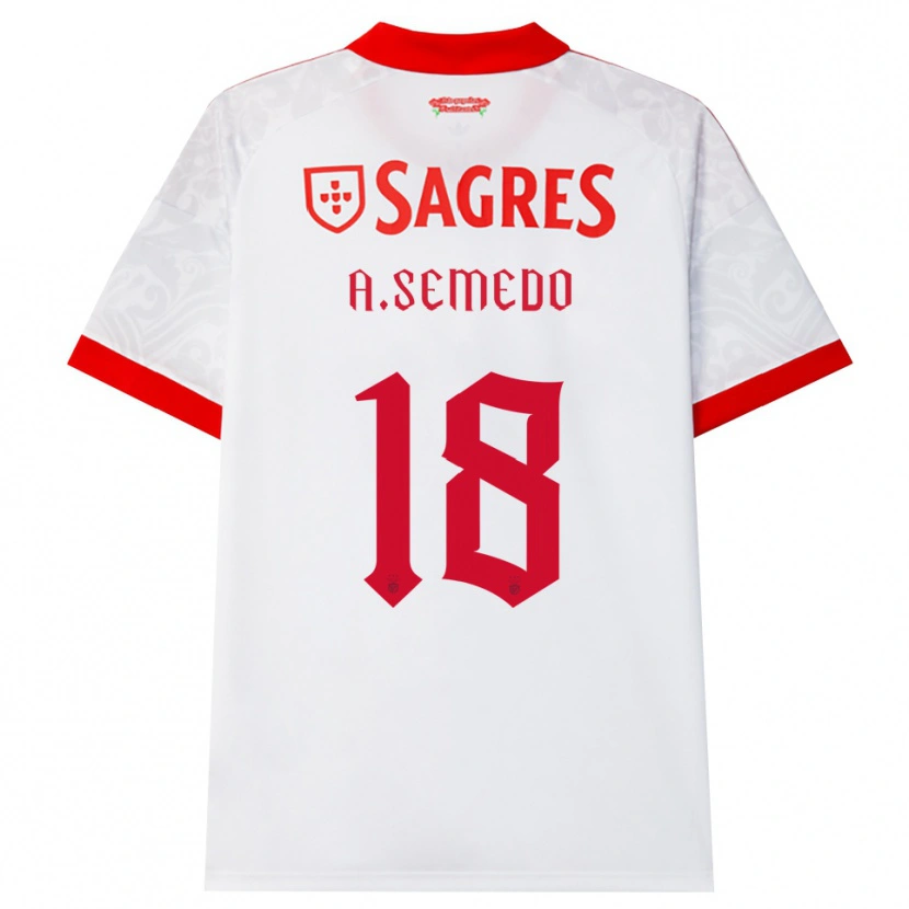 Danxen Kvinnor Andreson Semedo #18 Vit Röd Gul Bortatröja Matchtröjor 2026/27 Tröjor T-Tröja