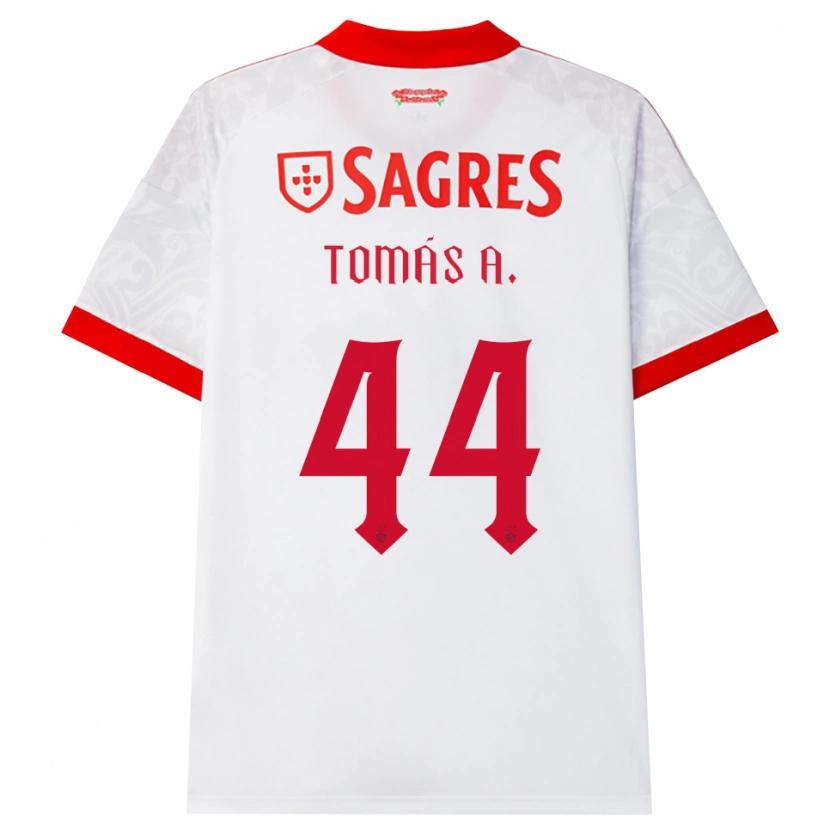 Danxen Kvinnor Tomás Araújo #44 Vit Röd Gul Bortatröja Matchtröjor 2026/27 Tröjor T-Tröja