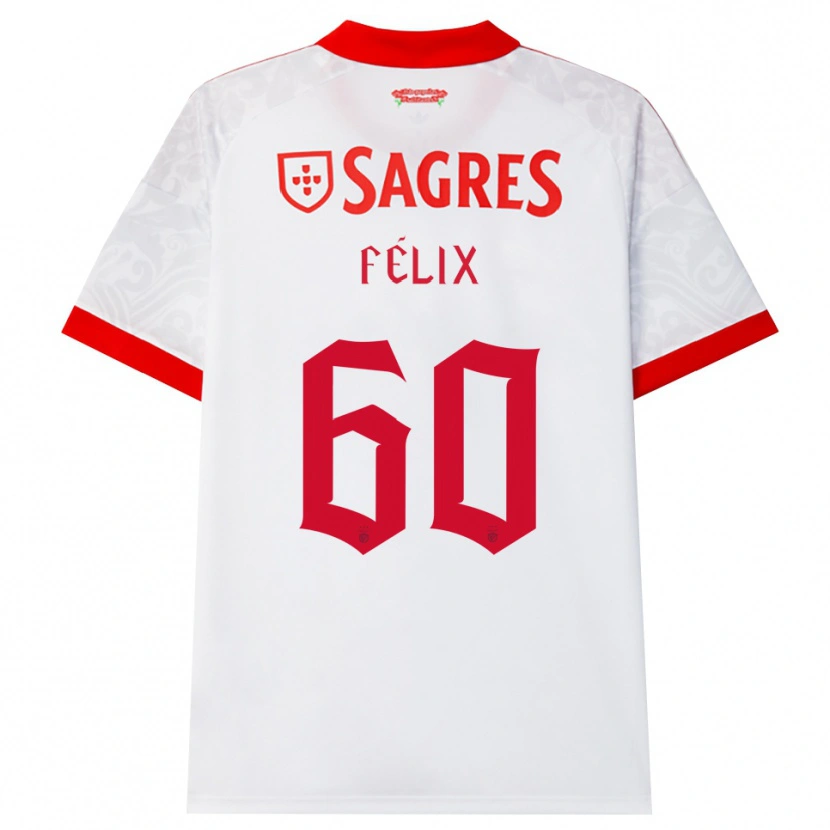 Danxen Kvinnor Nuno Félix #60 Vit Röd Gul Bortatröja Matchtröjor 2026/27 Tröjor T-Tröja