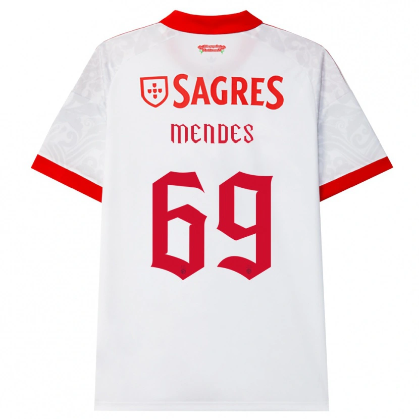 Danxen Kvinnor Vladimir Mendes #69 Vit Röd Gul Bortatröja Matchtröjor 2026/27 Tröjor T-Tröja