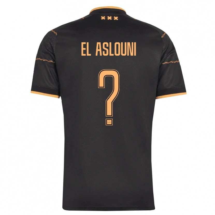 Danxen Kvinnor Achraf El Aslouni #0 Svart Orange Bortatröja Matchtröjor 2026/27 Tröjor T-Tröja