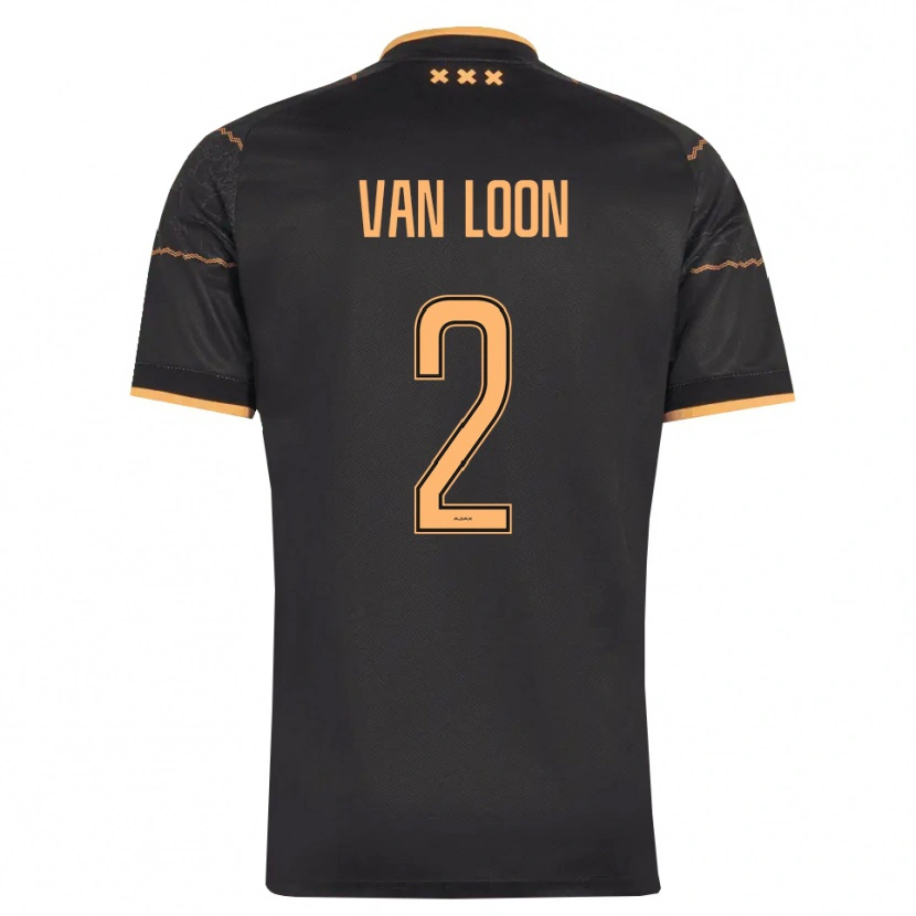Danxen Kvinnor Gerain Van Loon #2 Svart Orange Bortatröja Matchtröjor 2026/27 Tröjor T-Tröja