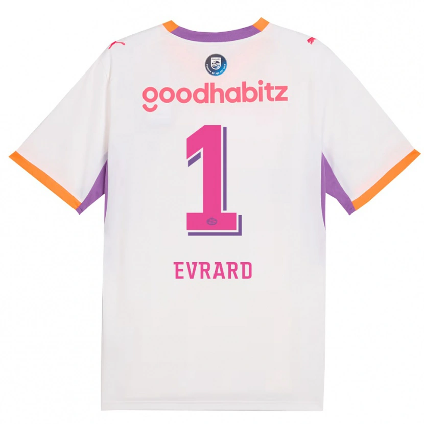 Danxen Kvinnor Nicky Evrard #1 Vit Lila Orange Bortatröja Matchtröjor 2026/27 Tröjor T-Tröja