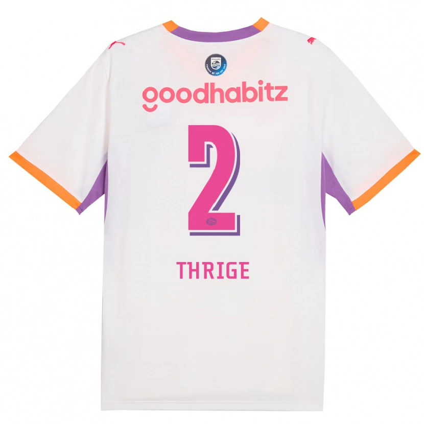 Danxen Kvinnor Sara Thrige #2 Vit Lila Orange Bortatröja Matchtröjor 2026/27 Tröjor T-Tröja