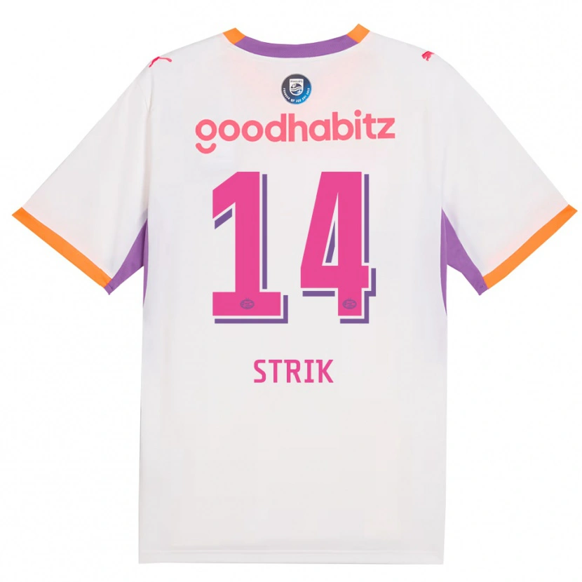 Danxen Kvinnor Laura Strik #14 Vit Lila Orange Bortatröja Matchtröjor 2026/27 Tröjor T-Tröja