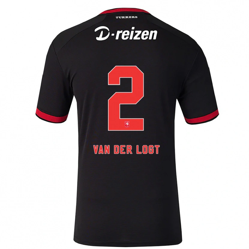 Danxen Kvinnor Jim Van Der Logt #2 Röd Vit Svart Bortatröja Matchtröjor 2026/27 Tröjor T-Tröja