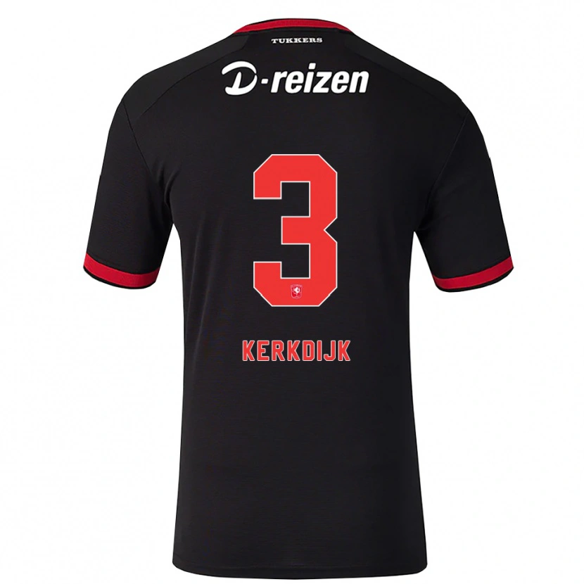 Danxen Kvinnor Jesper Kerkdijk #3 Röd Vit Svart Bortatröja Matchtröjor 2026/27 Tröjor T-Tröja