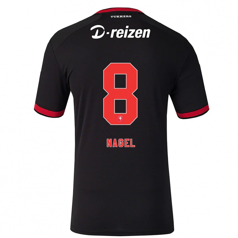 Danxen Kvinnor Benjamin Nagel #8 Röd Vit Svart Bortatröja Matchtröjor 2026/27 Tröjor T-Tröja