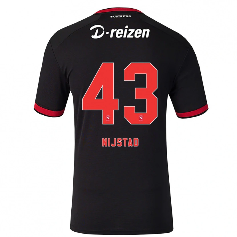 Danxen Kvinnor Ruud Nijstad #43 Röd Vit Svart Bortatröja Matchtröjor 2026/27 Tröjor T-Tröja