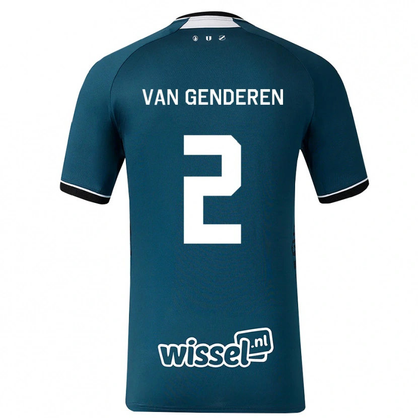 Danxen Kvinnor Juliën Van Genderen #2 Mörk Skiffergrå Vit Bortatröja Matchtröjor 2026/27 Tröjor T-Tröja