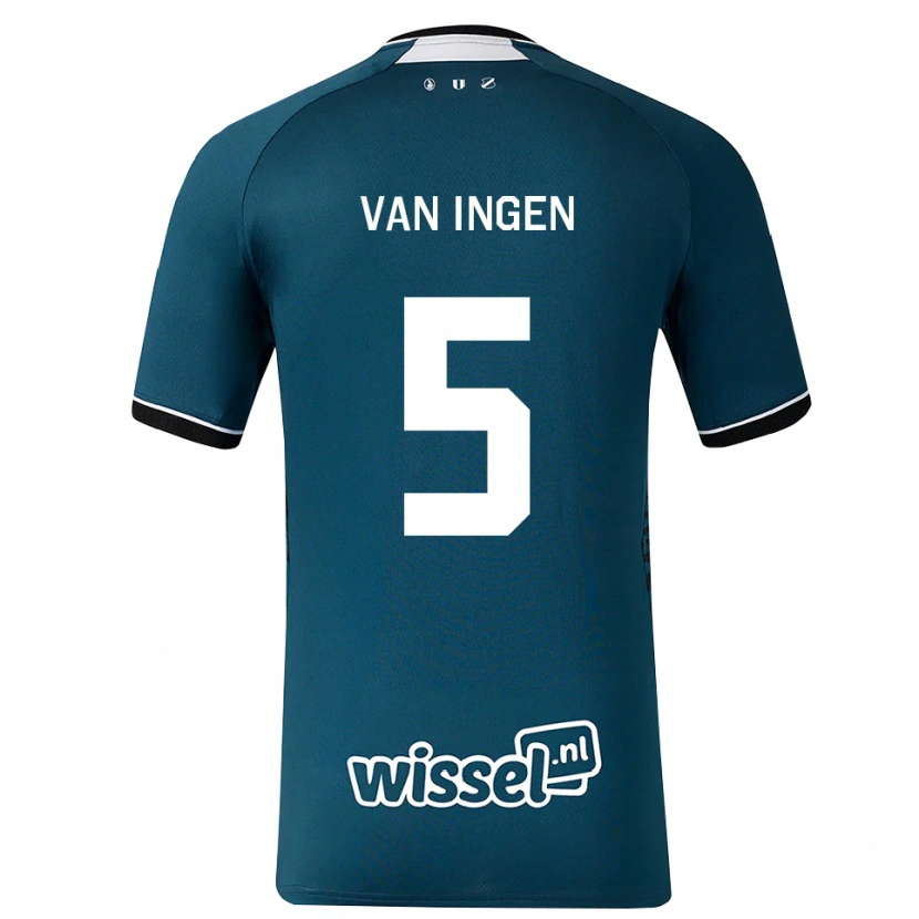 Danxen Kvinnor Thijs Van Ingen #5 Mörk Skiffergrå Vit Bortatröja Matchtröjor 2026/27 Tröjor T-Tröja