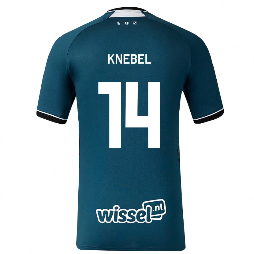 Danxen Kvinnor Levi Knebel #14 Mörk Skiffergrå Vit Bortatröja Matchtröjor 2026/27 Tröjor T-Tröja