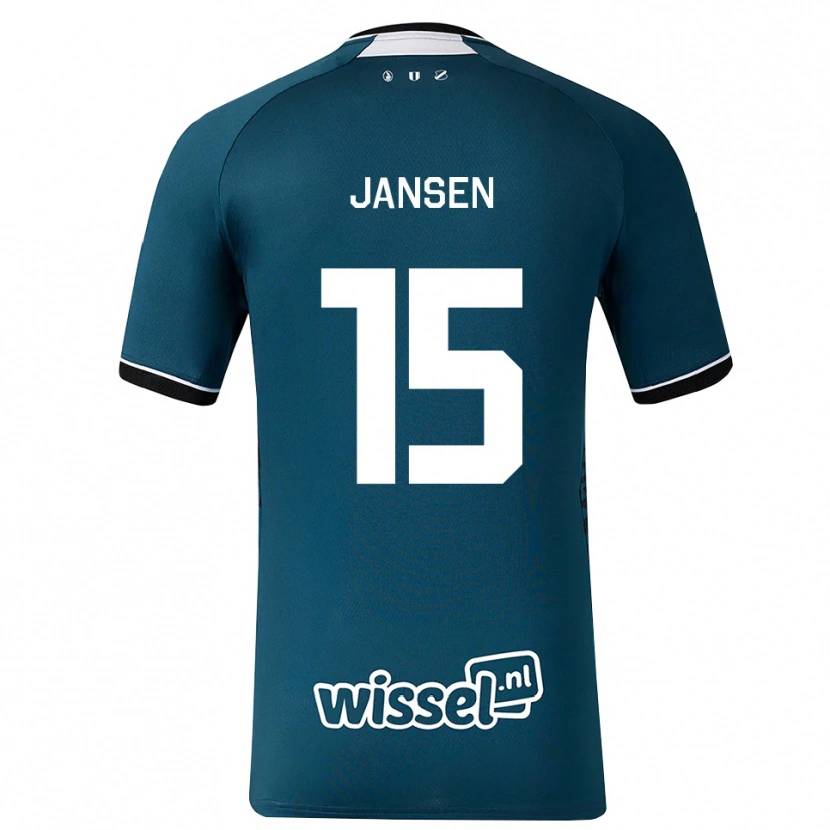 Danxen Kvinnor Scott Jansen #15 Mörk Skiffergrå Vit Bortatröja Matchtröjor 2026/27 Tröjor T-Tröja